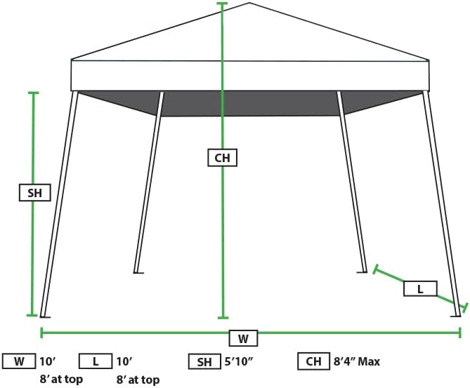 Miniatura 3 de King Canopy Slantleg - Tienda de campaña desplegable instantánea con cubierta de 10 x 10 piescubierta blanca
