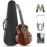 Cutaway and Armrest Design: Expertly handcrafted with a beautifully designed cutaway and elegantly shaped armrest, both made from premium red padauk, providing effortless access to higher frets and ensuring comfort during extended playing sessions. T...