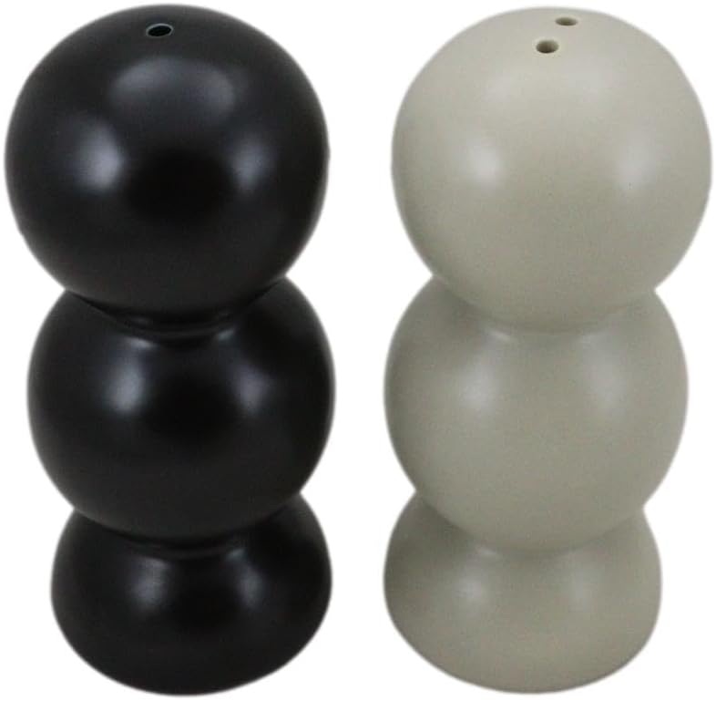 Miniatura 4 de Ebros Gift Frank Lloyd Wright Architecture Geometry East Meets West Imperial Hotel Oya Cabaret Stones Cerámica Blanco Y Negro Sal Pepper Shakers Set