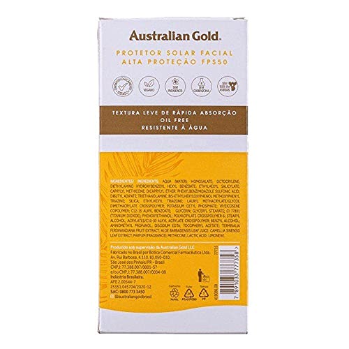 Australian Gold Protetor Solar Facial Gel Creme Fps 50 50Gr, Australian Gold
