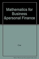 Mathematics for Business &Personal Finance 0787242349 Book Cover