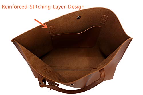 Image of Women Tote Bags Top Handle Satchel Handbags PU Faux Leather Tote Bag with Tassel Shoulder Purse