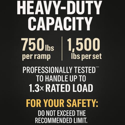 image for VENDAV Aluminum Motorcycle Ramp – 7.5ft, 750 lbs Capacity, with Load