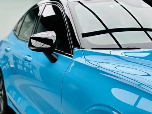 Image of LZLRUN High Gloss Vinyl Realistic Paint Wrap Roll Car Sticker Film Decal Bubble Free Come with Installation Tool Set (Light Blue, 4Inch x 30ft)