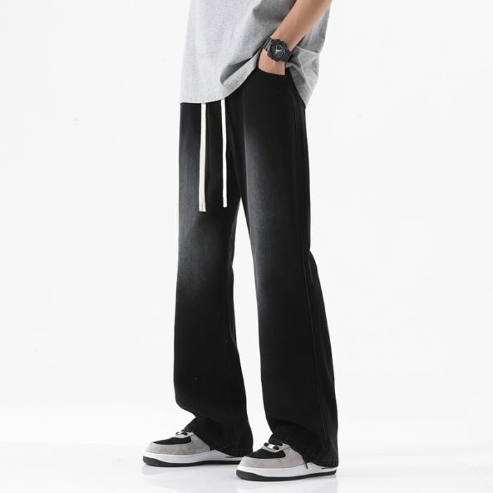 Jeans Pants Trousers Denim Retro Vintage Style Micro Flared for Young People Cool Streetwear High-end Casual Men2