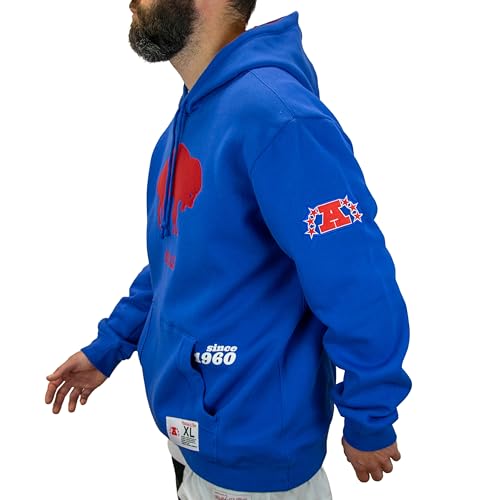 Sudadera Buffalo Bills Mitchell & Ness con capucha gris para aficionado 3