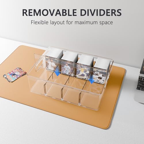 Image of Trading Card Storage Box - Clear Large Storage Organizer Holds 3200 Cards with Foam Inserts Blocks - Display Case for TCG, MTG & Sports Cards (1-Pack)