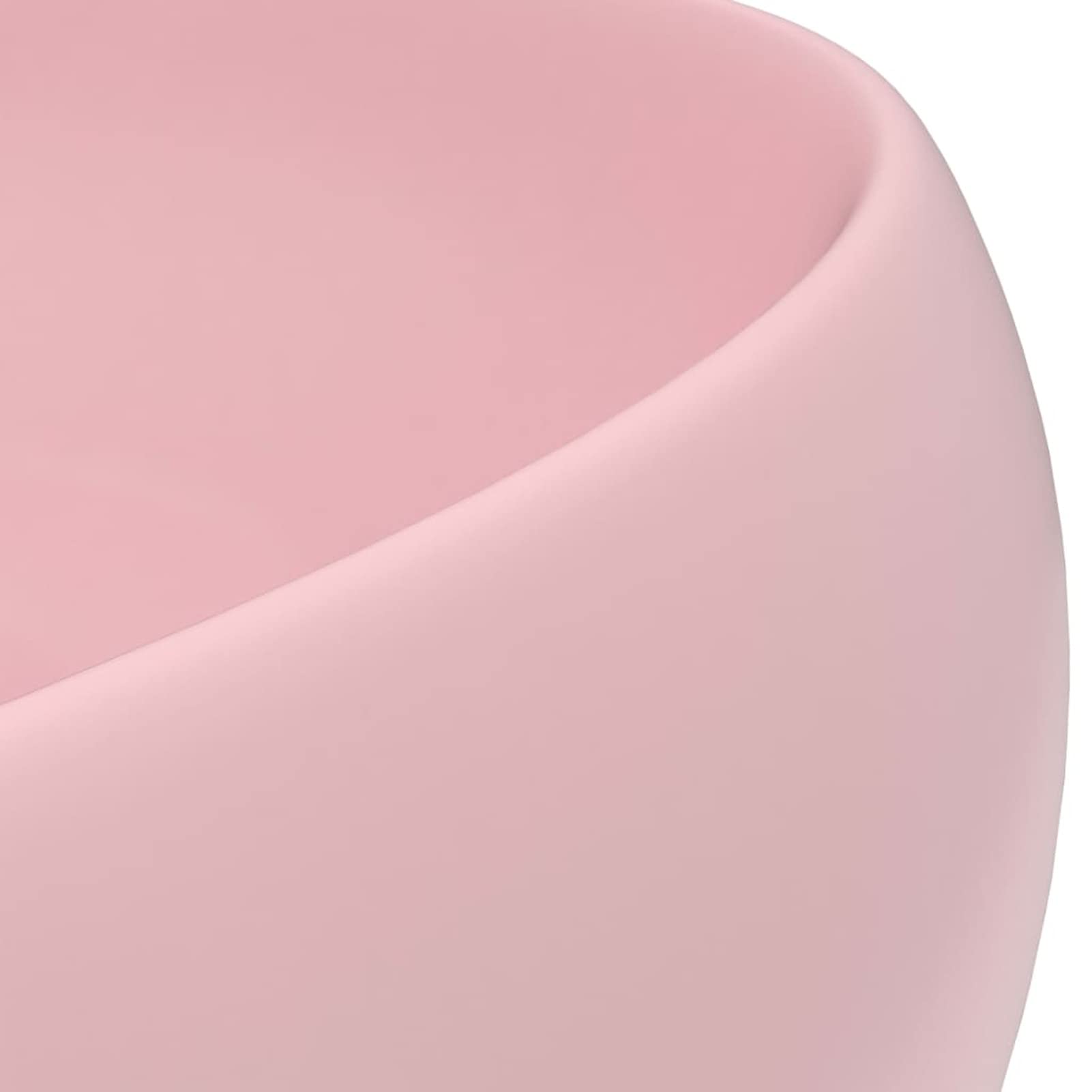 Lavabo de lujo, XIAOGUANG Lavabo Sobre Encimera, Lavamanos Para Baños, Lavabo Baño, Muebles De Baño, Mueble Lavabo, redondo cerámica rosa mate 40x15 cm