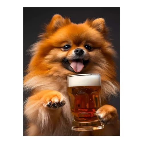 Peinture diamant Pomerian Beer pour partager une activité amusante en solo