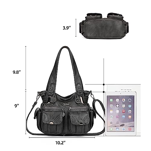 Image of KL928 Women's Large Purses Handbags PU Leather Multi-Pocket Shoulder Bag | Large