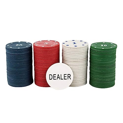 Niku Adult Casino Style 100 Pcs Poker Chips Set in a Tin Case with 1 Dealer Button (Classic Multiplayer Game)