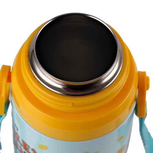 Image of CELLO Kidzbee Autumn 400 Kids Water Bottle | Inner Steel Outer Plastic | Bottle for kids | 3D touch and feel design | Mickey Mouse | Hot & Cold Bottle| Light Blue | 400ml