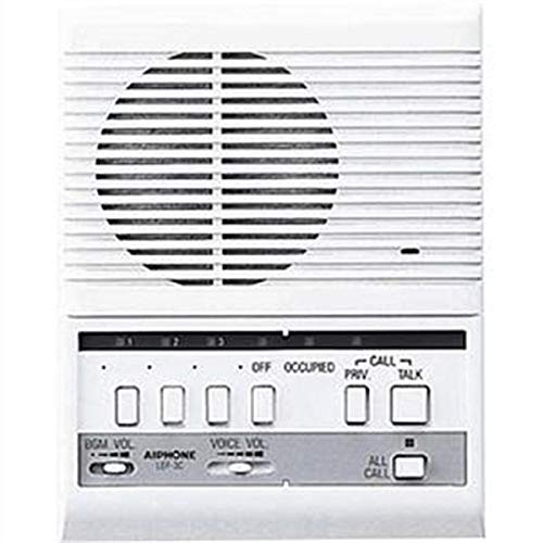Aiphone LEF-3C Open Voice Selective Call Master Intercom with All-Call Button; Semi-Flush Mount; Accepts Up to Three Connecting Door, Sub-Master, or Master Intercoms