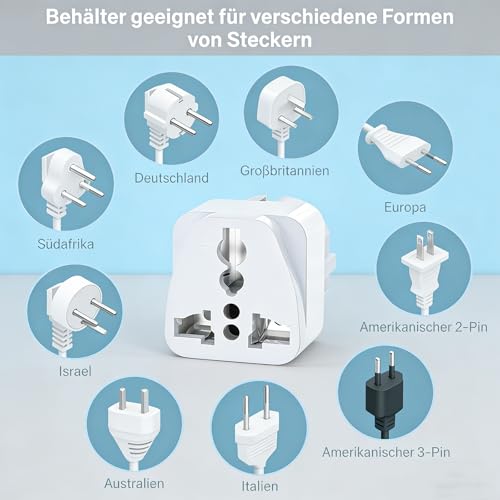 Lot de 2 adaptateurs universels - Adaptateur Chine Allemagne - Prise de voyage - Adaptateur de prise dans le monde entier - Adaptateur européen universel pour l'Allemagne, les États-Unis, le – vue 5
