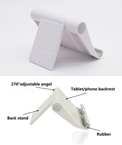 Yueton Multi-Angle Universal Folding Phone And Tablet Stand Display Holder For Smart Phone, E-Reader, Iphone, Ipad, Samsung Galaxy, Kindle, Htc, Nexus And More (White) #TOP1