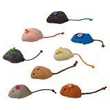 【Juguetes de ratón de menta de gato】: dentro de la rata de felpa, contiene menta de gato natural, que puede atraer el interés de los gatos, para que su gato pueda ejercer bien, alivia las emociones y eliminar el aburrimiento.