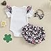 Newborn Infant Baby Girl Summer Clothes Rib Frill Short Sleeve Romper Elastic Waist Shorts Headband 3Pcs Outfits Set (I Love My Daddy- Black, 9-12 Months)