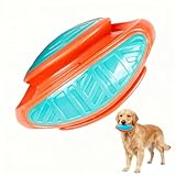 Shineyidoor Dog Chew Toy – Durable Silicone Squeaky Toy for Dogs, Interactive Puppy Teething Toy, Dental Cleaning Chew & Fetch Toy for Small Medium Large Dogs (Medium, Frisbee)