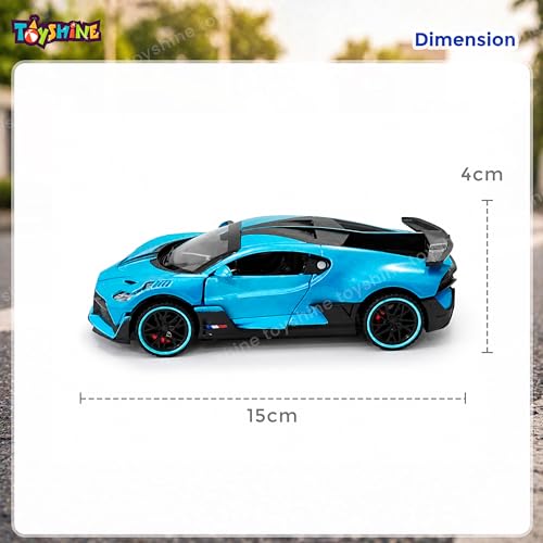 Image of Toyshine 1:32 Scale Die Super Fast Racing Model Car with Music and Lights Along with Pull Back Function Opening Doors Feature for Kids Boy Girl 3+, Blue