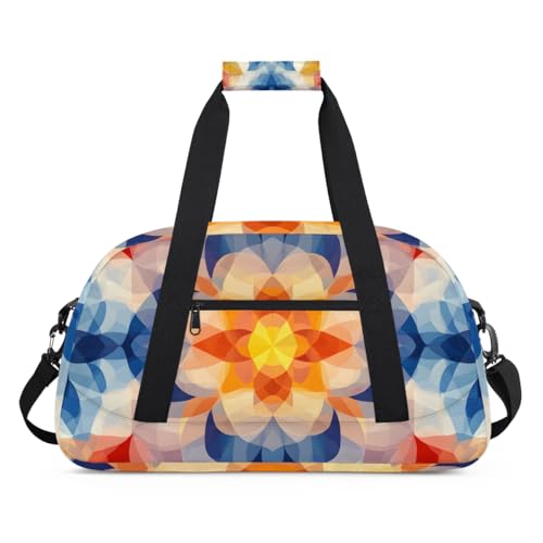 Kaleidoscope Pattern Print Personalized Duffel Bag Weekend Overnight Travel Bag Sports Waterproof Gym Bag Lightweight Dance Bag2