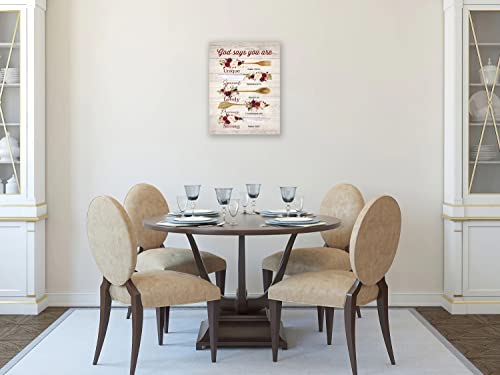 Kitchen Wall Art Kitchen Spoon Pictures Wall Decor God Say You Are Inspirational Canvas Prints Painting Rustic Farmhouse Home Decor Framed Artwork For Kitchen Dining Room Restaurant 12"X16" #TOP5