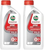 Castrol GTX High Mileage 15W-50 Engine Oil 1 Litre (Pack of 2)