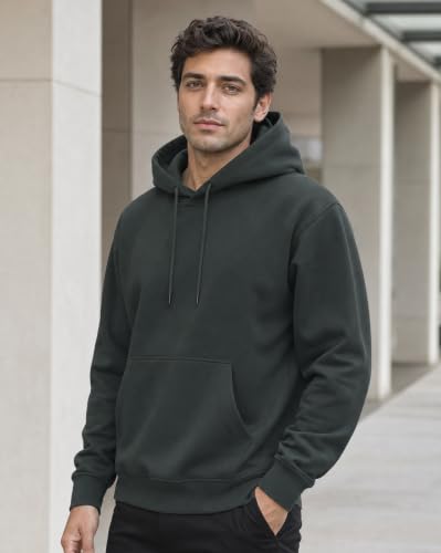 Buy NOBERO Men's Cotton Blend Neck Regular Fit Hooded Sweatshirt (1M-TWHO-R0004-ElegantH_Graphite (Large) at Amazon.in - Image 3