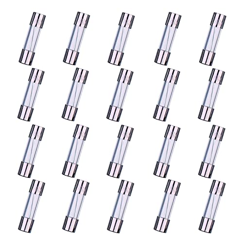 HUAREW F8AL250V 20 piezas fusible de vidrio de acción rápida 5x20 mm 8A 250 V 0,2 x 0,78 pulgadas fusible de retardo de tiempo (paquete de 20 piezas)