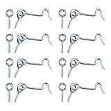 Zorfeter 8 Pcs 1.5" Cabin Hook Eye Latch Zinc Plated Gate Door Swivel Hook for Wood Window Door with Mounting Screws