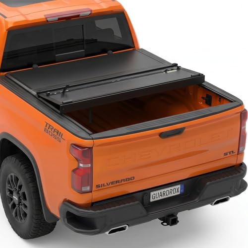 H5 Hard Tri Fold Tonneau Cover, 6'7" (79") Bed Tonneau Covers Compatible with 2019-2026 Chevy Silverado/GMC Sierra 1500, Waterproof Chevy Silverado 1500 Bed Cover, GMC Sierra 1500 Bed Cover