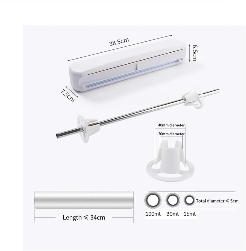 Orret Home Streç Film Kesici Görünmez Sürgülü Bıçaklı, Paslanmaz Mekanizma, Alüminyum Folyo ve Plastik Film Uyumlu, Tezgah Üstü Kullanım için Pratik Kesme Aparatı - Görsel 4