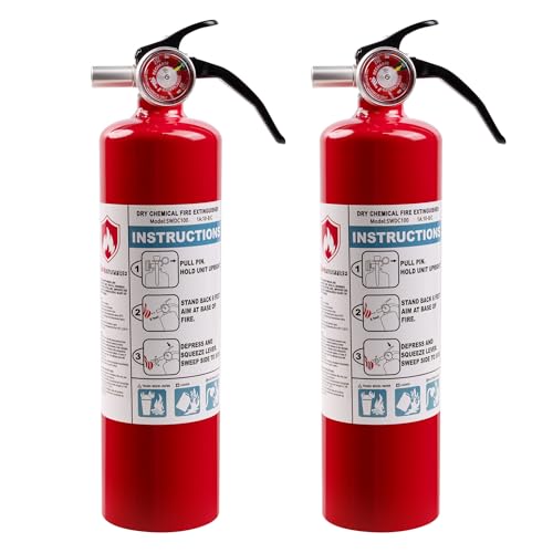 Safewayfire Home Fire Extinguisher, 2.5 lb Dry Chemical for Kitchen, Car, Vehicle, UL Rated 1-A:10-B:C, 2-Pack