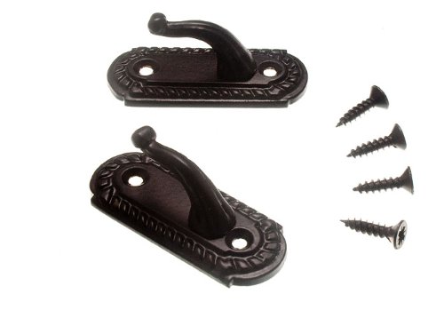 Crochets rideau tie hold back 45mm style géorgien noir pour embrasses