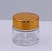 Wresty 10 Gram Glass Cosmetic Containers 19 Packs Round Sample Jars Cosmetic Cream Bottles Makeup Pots Container Vials (gold lids)