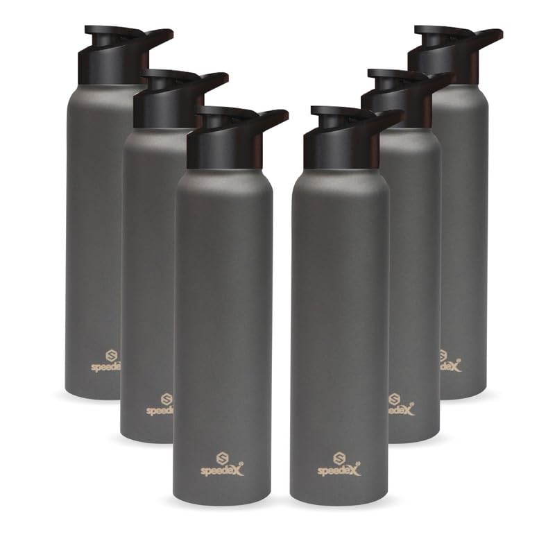 Speedex Stainless Steel Water Bottle 1 Litre, Leakproof Sipper Cap 1 Ltr, Dark Grey, Bottles 1+ Litre for School, Gym, Office, Boys, Girls, Men, Women, Kids, Fridge 1Ltr - 1000 ml - Set of 6 (B0BD8ZHV7M) Amazon Price History, Amazon Price Tracker