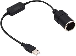 USB Cigarette Lighters Adapter USB A Male to 12V Car Cigarettes Lighter Socket Female Cable Converter Quick Charger to Cigarettes Lighters Socket Female Cable for GPS Power Bank (13.8 inch)