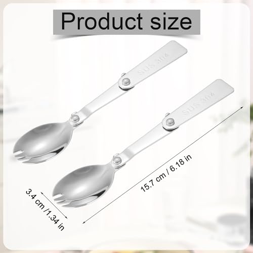 Cuchara plegable para termo aislado de 16 onzas: set de 2 cubiertos integrados 3