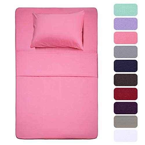 Best Season 3 Piece Bed Sheet Set (Twin,Peach Pink) 1 Flat Sheet,1 Fitted