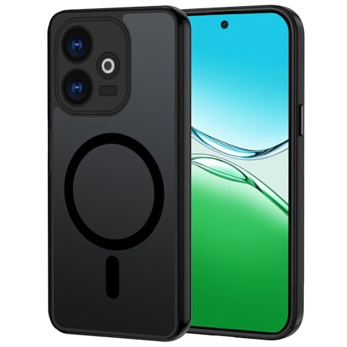 XTCASE Funda Magnética para OPPO A5 Pro, Cáscara Translúcido Mate Protección contra caídas de Grado Militar, A Prueba de Golpes y Resistente a arañazos Protectora, Negro