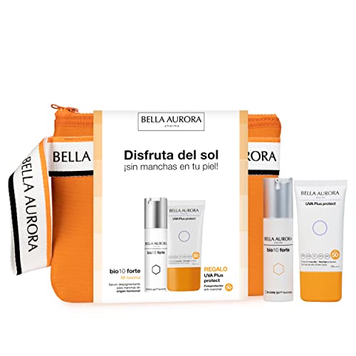 BELLA AURORA - Pack BIO10 Forte M-Lasma 30 ml + UVA Plus Protect 50 ml, Tratamiento Despigmentante Intensivo, Crema Antimanchas, para Todo Tipo de Piel, Protector Solar Antimanchas, Unifica el Tono