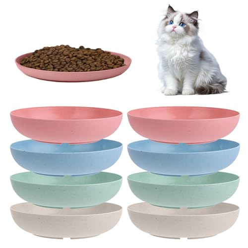 Opiniones de Cuencos y tazones del mes. 41 ZENITHX 8PCS Juego de Cuencos para Gatos,tazón de Comida para Gatos,5.6 Pulgadas Plato de Comida para Gatos,Cuencos Poco Profundos para Gatitos y Animales Pequeños
