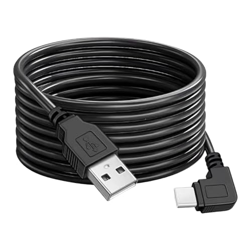 3.5 Meters Mini USB A to Mini B Cable with 90-Degree Angle Right-Angle Connector, Usb to Mini Usb Cable, USB 2.0 Car Charger Cord, Camera Charger, Includes 5 Wiring Clips for Easy Installation