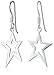 Sterling Silver Open Star Drop Earrings