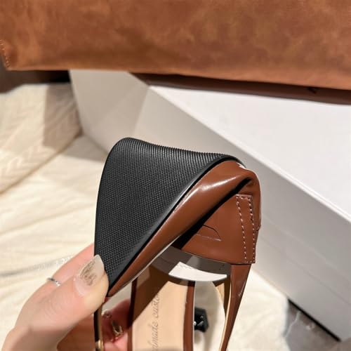 Women's Stitching Pointed Closed Toe Elastic Slingback Pumps Mid Kitten Flare Heeled Loafers Classic Work Office Church Sexy Comfortable Dress Shoes Business Party All Weather Heels4