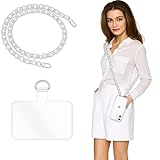 SG THREAD PAVANI Elegant Pearl and Diamond Phone Charms for Girls, Crossbody Mobile Strap with Lanyard, Hands-Free Neck Hanging Chain Sling Holder, Compatible with iPhone and Most Smartphones