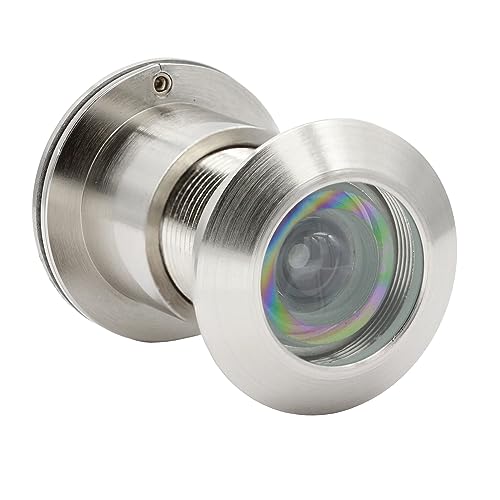 Image of Safety Security One Way Front Door Viewer with 220 Degree Angle, Heavy Duty Peephole made by Brass with Privacy Cover, Satin Nickel, Pack of 1