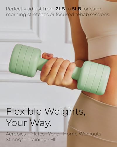 Image of One-Twist Adjustable Dumbbell Set | 2LB 3LB 4LB 5LB Hand Weights for Women