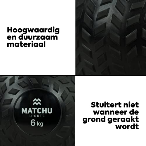 MATCHU - Slam Ball - Slamball - Tire Ball - Boule de Médecine - Fitness, Crossfit, Gymnatistics - Design Robuste - Poignée Supplémentaire - Caoutchouc Solide – Image 6