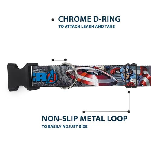 Collar de perro Capitán América Avengers Buckle-Down ideal para paseos urbanos 6