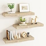 BOFIRE Wall Shelves, Floating Shelves for Wall, Wall Mounted Wood Shelves for Bedroom Laundry Living Room, Solid Wood Display Shelves Decor